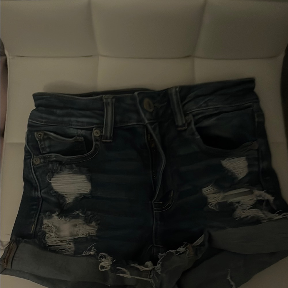 Distressed Denim Shorts